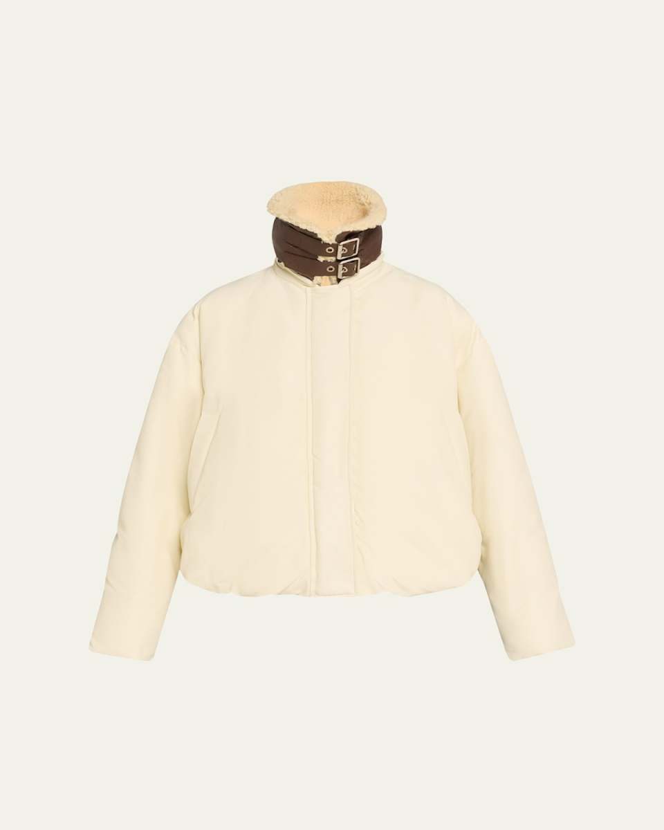 Faux-Shearling Collar Puffer Jacket
